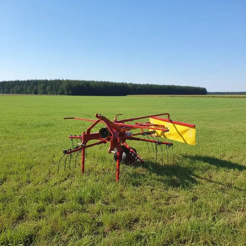 2.5m wide tractor-mounted agricultural grass rake with grass/mesh storage box, shelf life is 1 year