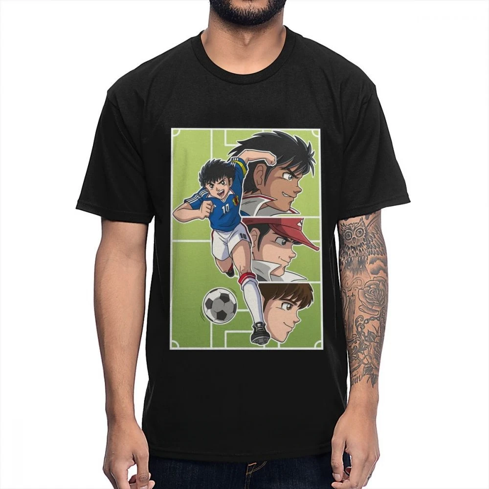 New Design Captain Tsubasa Graphic T Shirt Summer Men Cotton Anime Custom O-neck T-Shirt Anime Hip Hop Harajuku manga Outfits