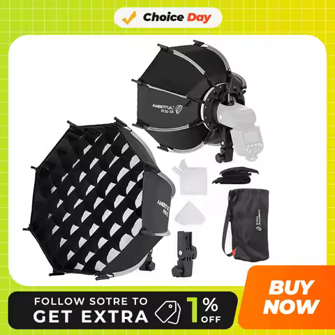 AMBITFUL PF30/PF40 30cm /40cm mini Speedlite Portable Octagon Umbrella Softbox + Honeycomb Grid Outdoor Flash SoftBox for V1