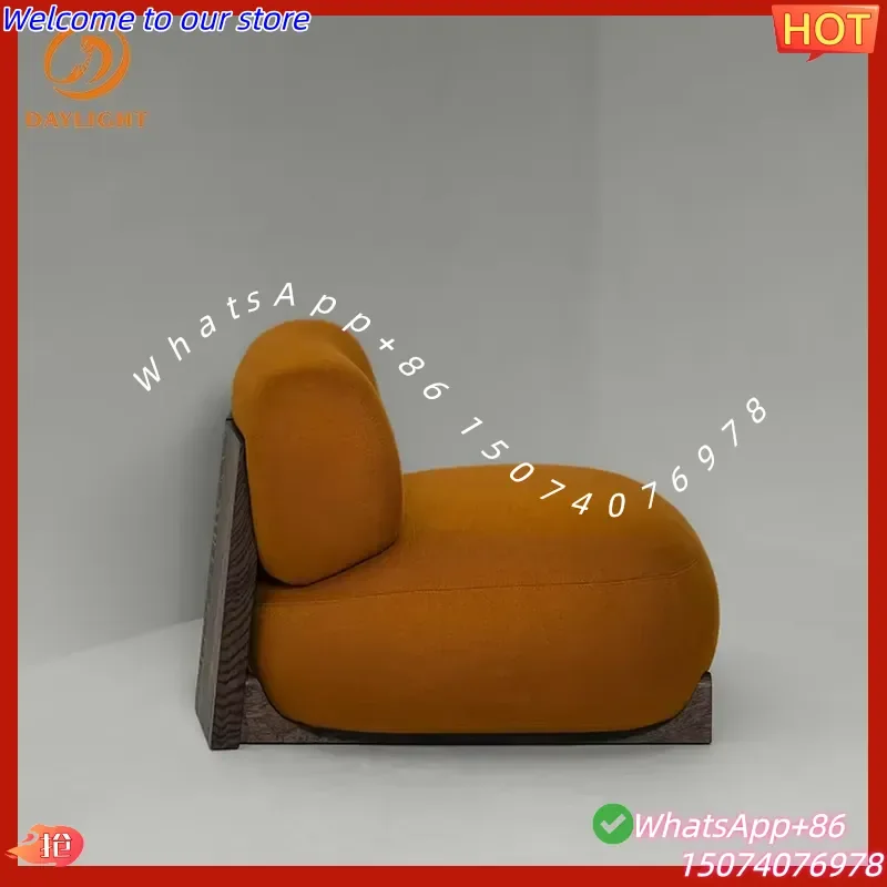 2026New Soft Premium Linen/Velvet Upholstery High-Resilience Sponge Foam Rust Orange Chair Modern Design Solid Home