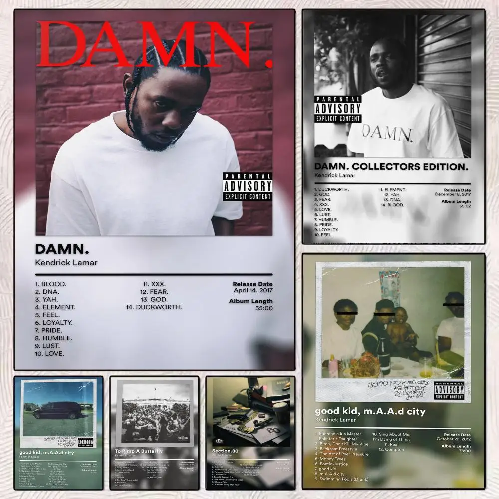 Singer K-Kendrick Lamar Music Album Painting Calligraphy Modern Aesthetic Wall Art Print Trendy Bedroom Home Decor Gift