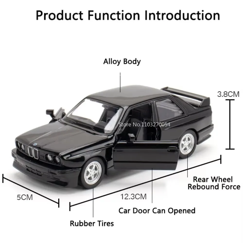 1:36 BMW M4 M3 modelos de coches aleación Diecasts cuerpo de Metal juguetes puertas abiertas tirar hacia atrás vehículos en miniatura colección chico regalo de Navidad