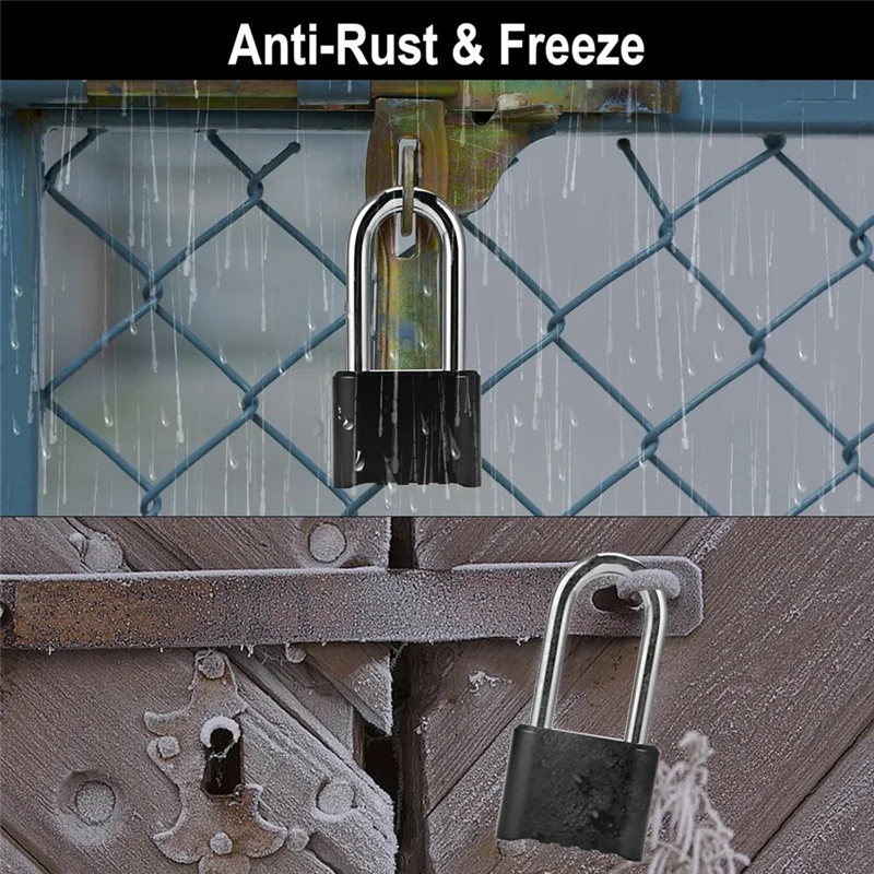 AA08-2Pcs Combination Lock, 4-Digit Heavy Duty Combo Lock, Combination Padlock Outdoor Waterproof Gate Locks For Fence