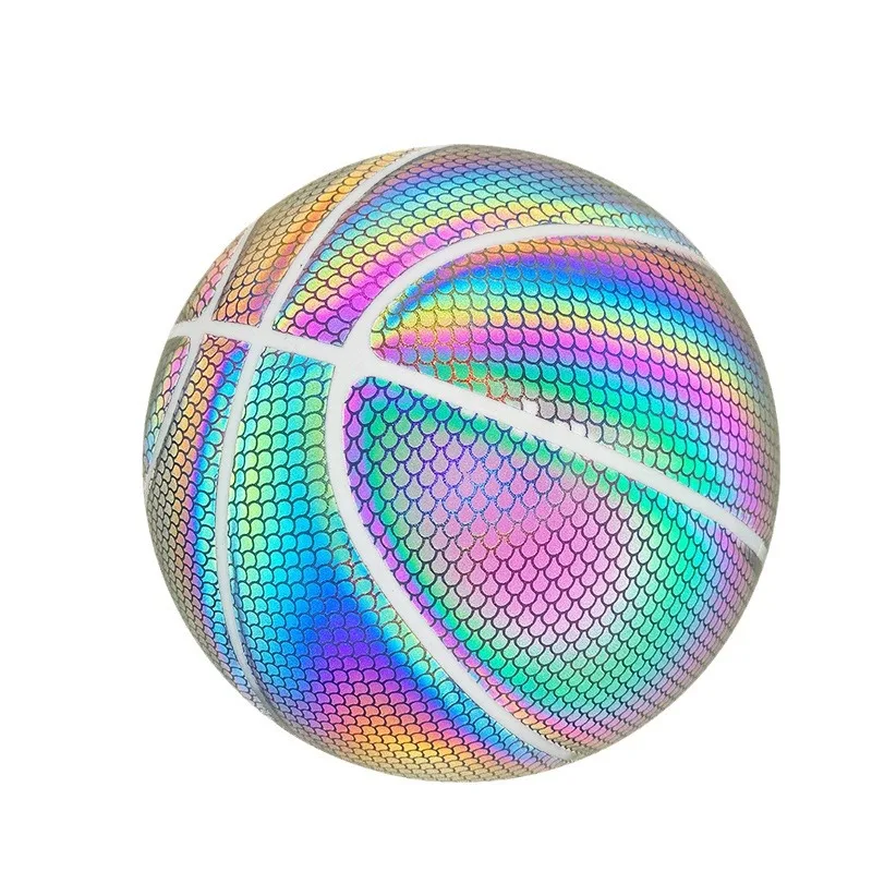 Reflektierender Basketball leuchtender leuchtender Ball Feuchtigkeitsaufnahme Farbe Erwachsene Nr. 7-Trainingsbasketball