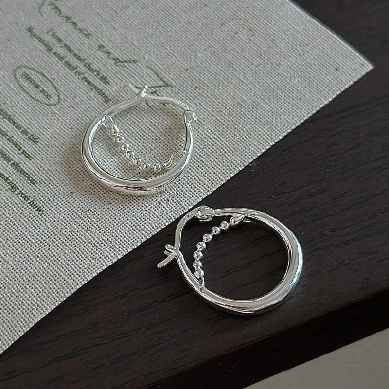 

Серебряная цепочка-кафф Cciris.Com S925 в корейском винтажном минималистичном стиле, оптовая продажа изящных украшений для женщин