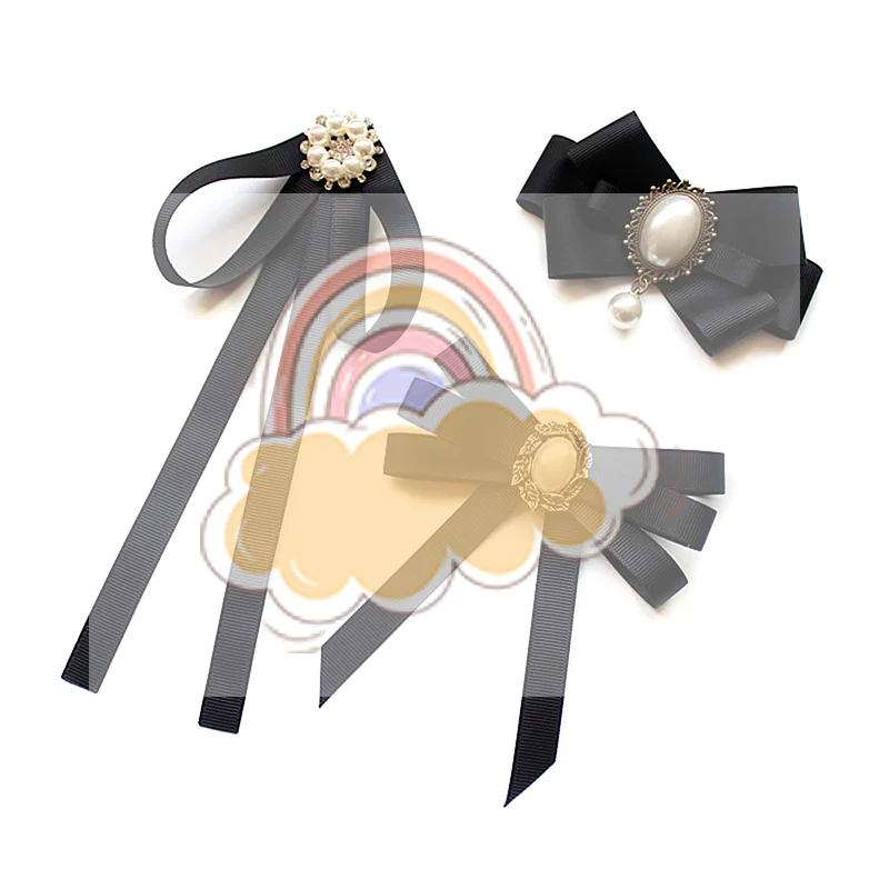 

Imitation Pearl Ribbon Brooches Pin Bow Tie Vintage Pre-Tied Collar Jewelry Bowknot Shirt Necktie Clip For Women Girls