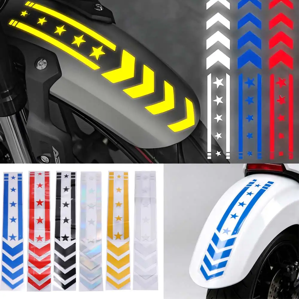 Decoration Scooter Refit Decals Striped Reflective Stickers Safety Warning Tape Motorcycle Fender Stickers Fender Tape Stickers