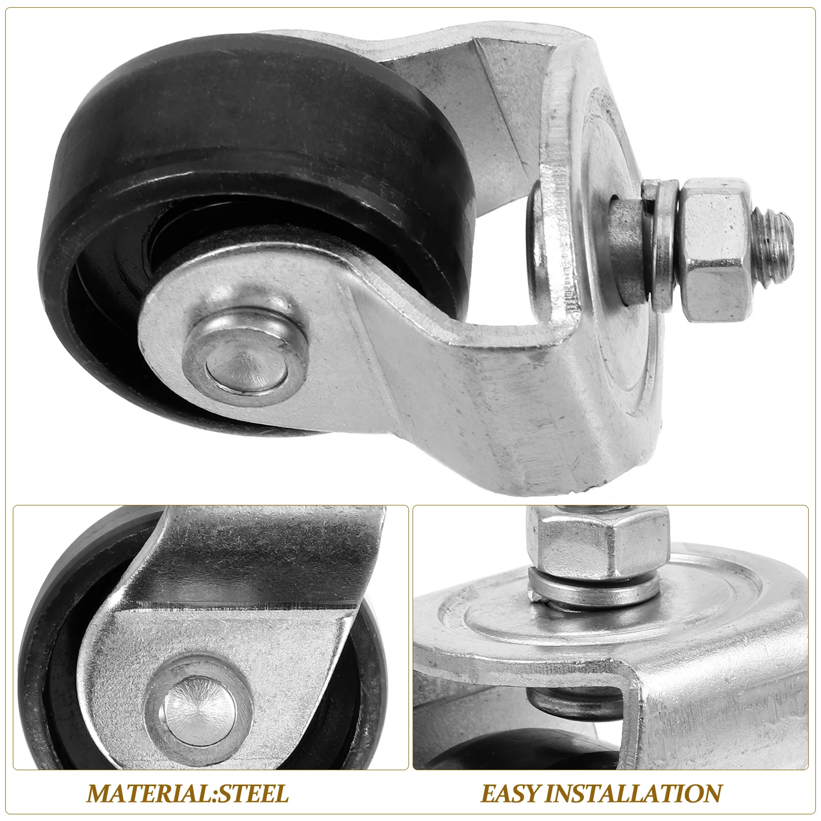 Front Wheel Caster Wheels Road Accessories Roller Floor for Casters Replacement Steel Trailer