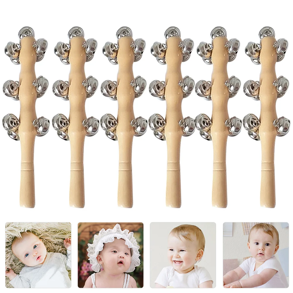 ของเล่นเขย่ามือไม้เนียน 6 ชิ้น สำหรับเด็กแรกเกิด เด็กวัยหัดเดิน ของเล่นเสริมพัฒนาการเด็ก ของขวัญสำหรับเด็ก