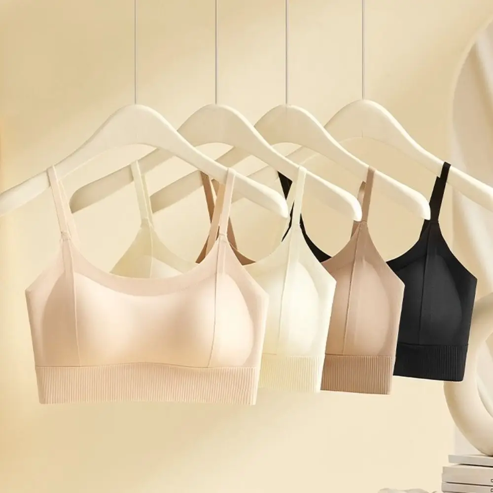 

Padded Support Women Wire Free Lingerie Thin U-shaped Back Seamless Bra Shockproof Fixed pad Full Coverage Underwear Gym