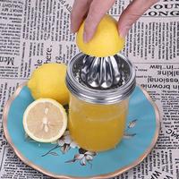 Mason Jar Juicer Lid Handle Citrus Reamer Stainless Steel Reusable Juicer Lid Lemon Manual Juice Squeezer Leak-Proof Bottle Cap