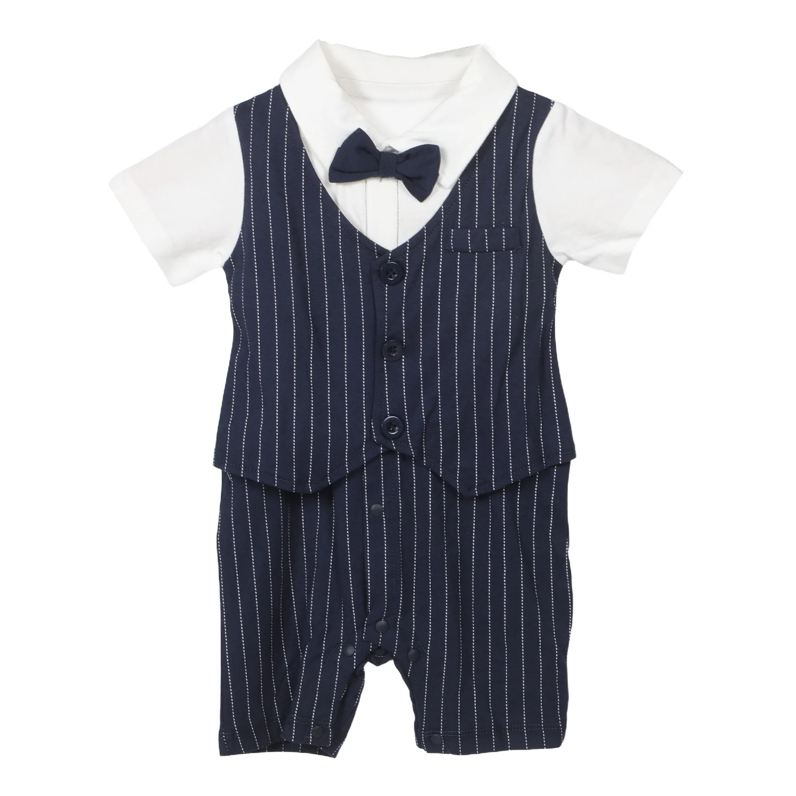

Summer Baby Boy Romper 73 Cm Short Sleeve Bodysuit Cotton Infant Wedding Formal One-Piece Outfit
