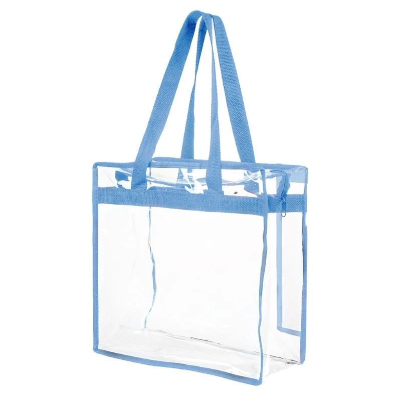 Women PVC Beach Pool Bag Fashion Stadium Sport Bag Shopping Bag Transparent Shoulder Bag All-matching Top Handle Handbag