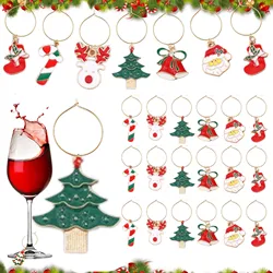 Christmas Wine Glass Ring Modern Minimalist Metal Wine Glass Identifier Holiday Party Wine Glass Charms