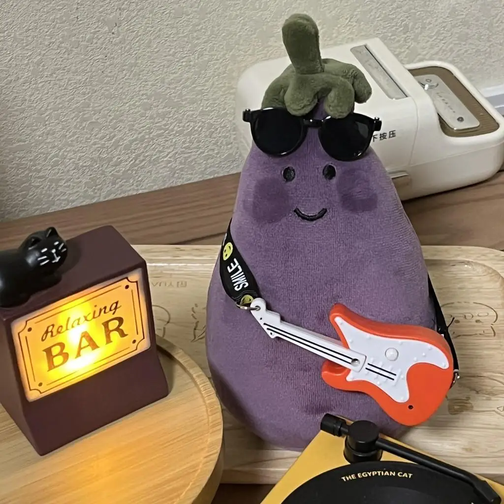 For Jellycat 17cm eggplant sunglasses guitar rock wear baby clothes accessories eggplant total summer travel match