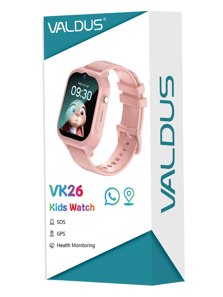 VALDUS VK26 Kinderen Smartwatch SOS Alarm HD Camera Video-oproep WIFI GPS Positionering Sim-kaart Kinderen 4G Horloge voor Jongens Meisjes Geschenken - afbeelding 2