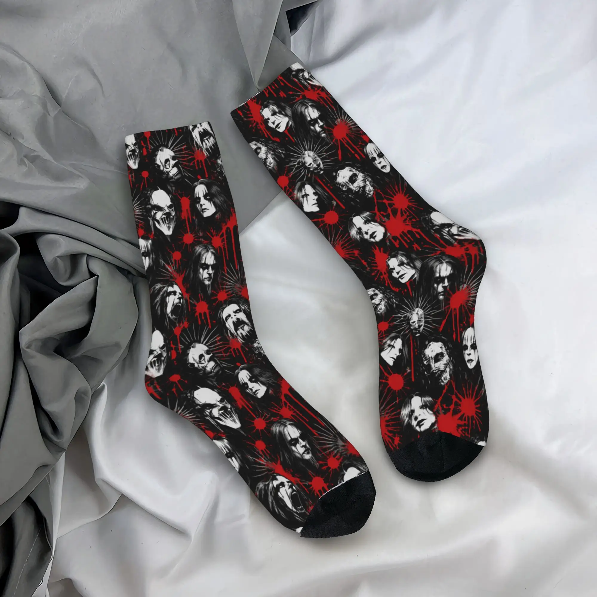Maggots SlipknotsS Horror Stockings  Fashion Socks Women Men Socks Autumn Running Sports Graphic Non-Slip Socks Birthday Present