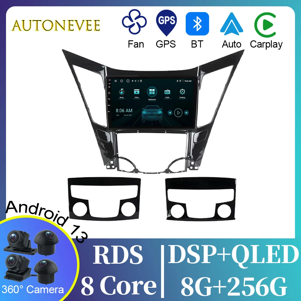 U900 For Hyundai Sonata 6 YF 2009 - 2014 Car Radio Android Auto Multimedia System Navigation GPS No 2 Din DVD Player 4G BT WIFI