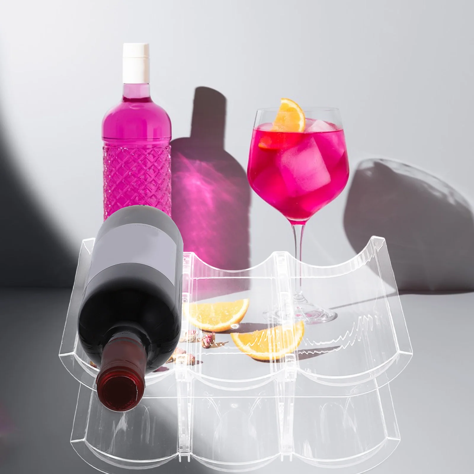 

Wine Holder Tumbler Storage Rack Detachable Plastic Water Bottle Organizer For Cabinet Fridge Countertop Multi-Layer