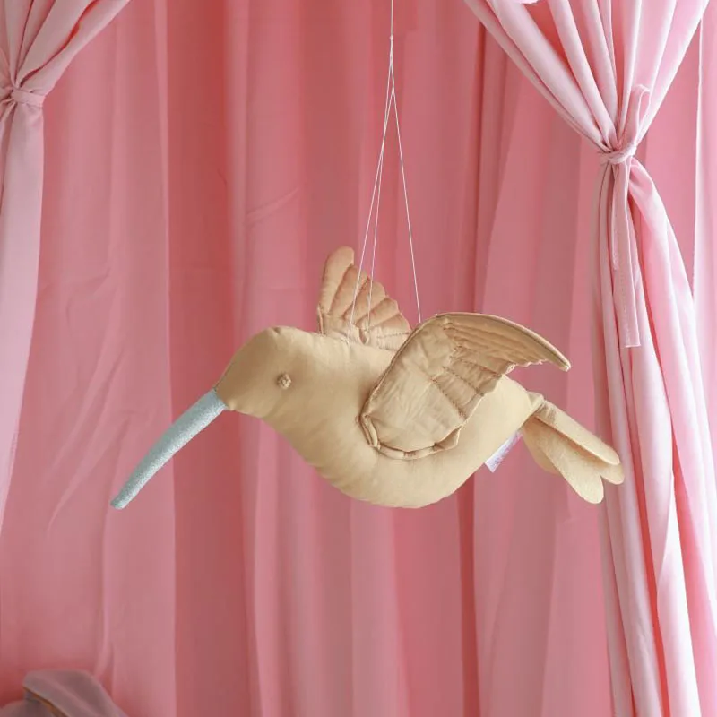 Instagram Sky Hanging Decoration Creative 3D Hummingbird Aesthetic Decoration Children\'s Room Tent Mosquito Net Decoration