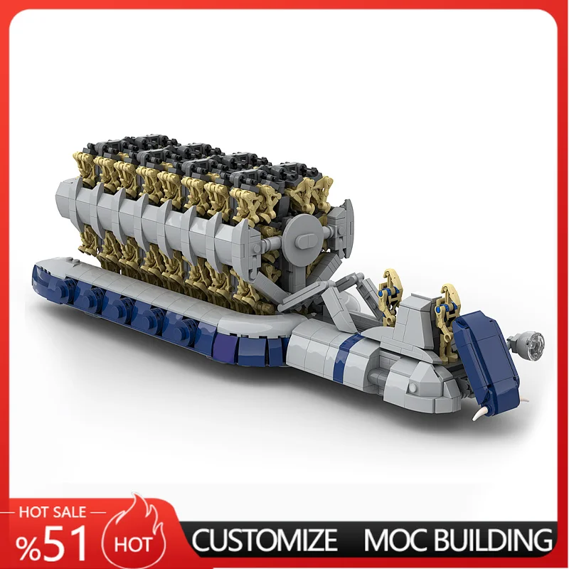 NEW 2149Parts Platoon Attack Craft With Battle Droid Storage Rack Custom Building Blocks MOC Model DIY Toy Birthday Gift For Fan