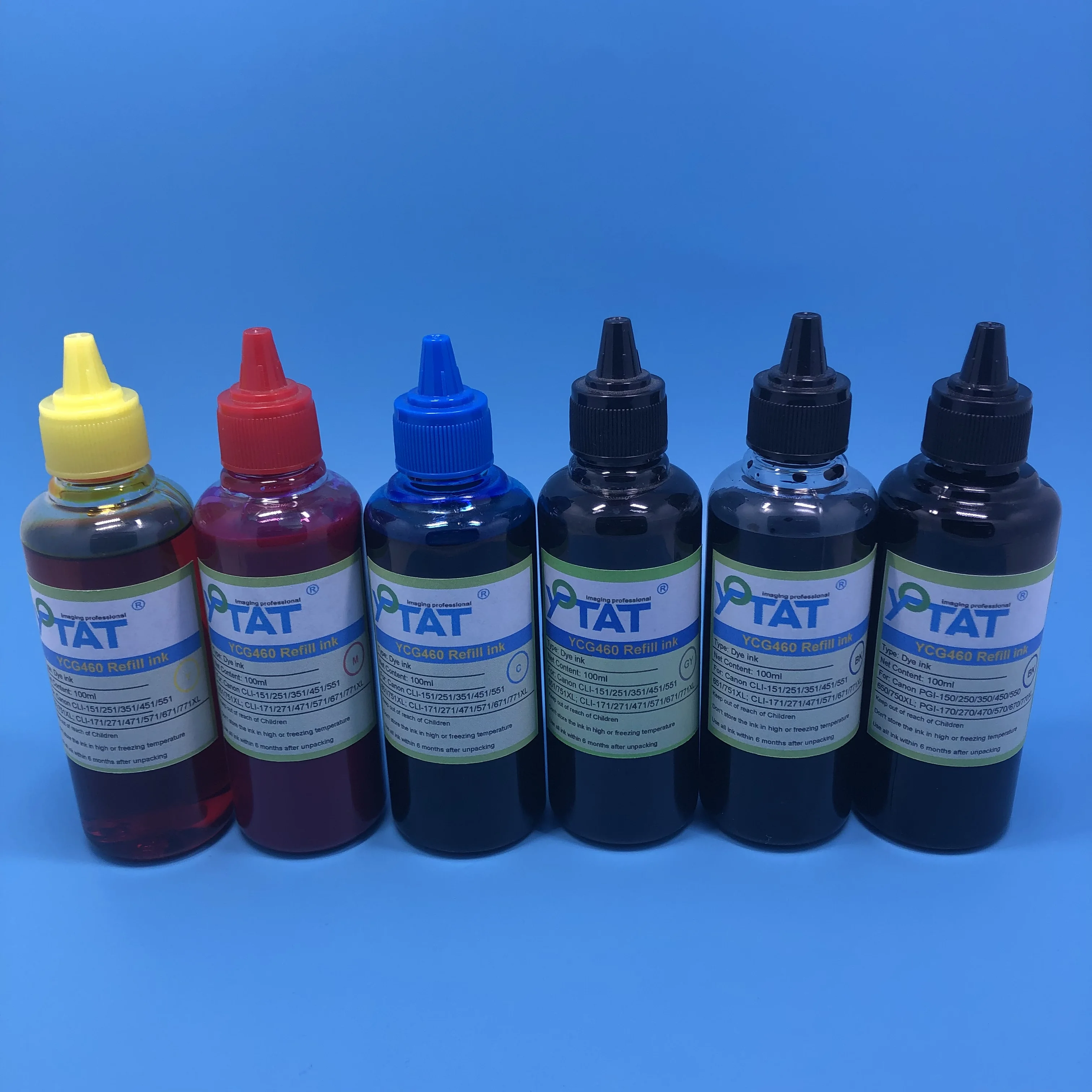 6Colors Dye Ink Refill Ink for BCI-350 BCI-351 PGI-450 CLI-451 PGI-650 CLI-651 PGI-270 CLI-271 PGI-450 CLI-451 PGI-750 CLI-751