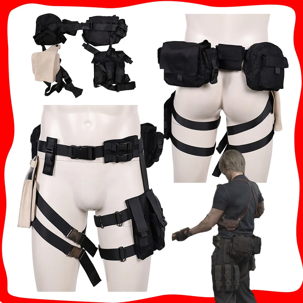 

Leon Scott Kennedy Cosplay Men Fantasy Belt Leg Gunbag Roleplay Props for Game Evils Costume Accessories Halloween Carnival Suit