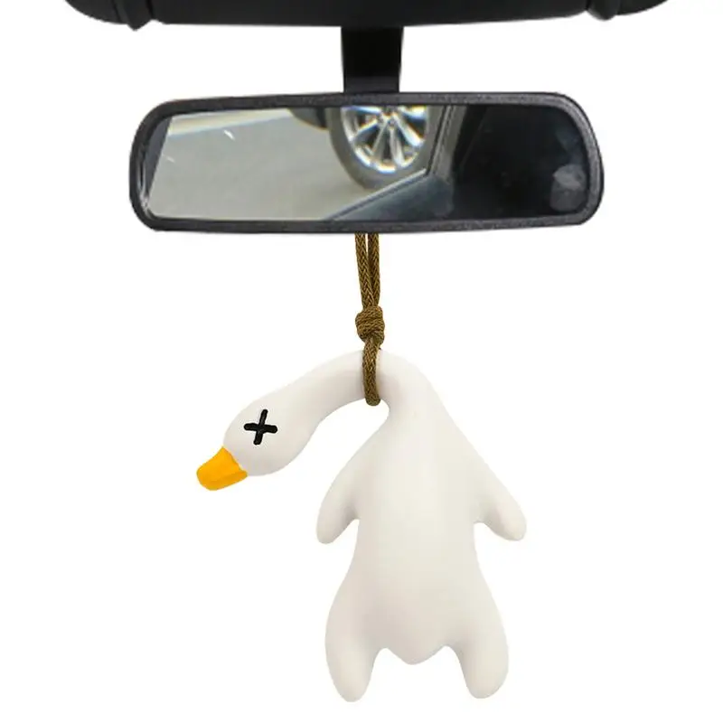 Swinging Duck Car Ornament Funny Cartoon Roast Duck Pendant Creative Rearview Mirror Pendant Car Decoration For Car Interior