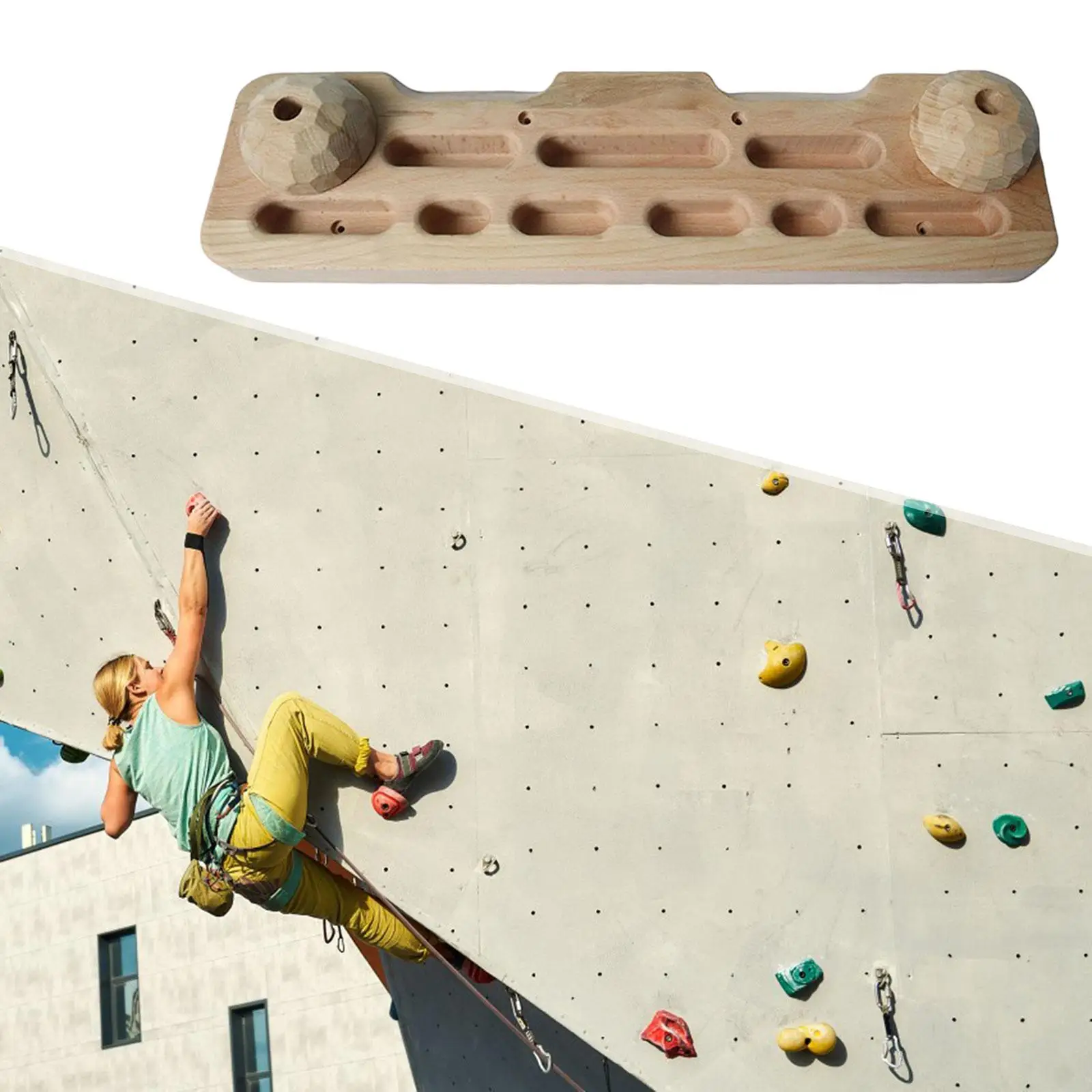 Climbing Hangboard Wall Mount Climbing Board Hand, Wrist and Forearm Strengthener for Climbers Indoor Outdoor Athletes Practice