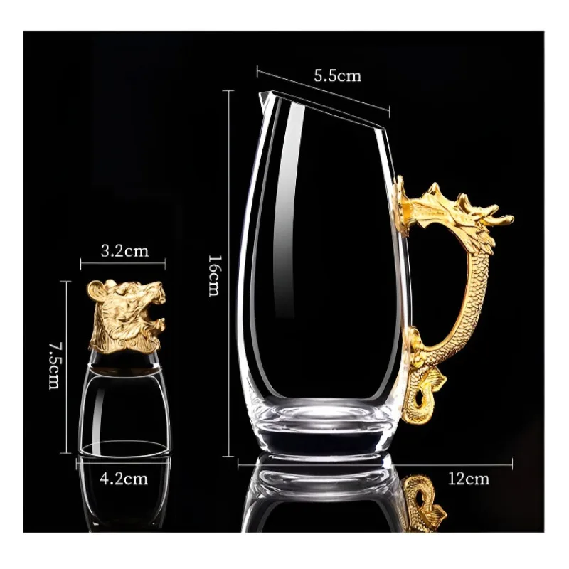 Twelve Zodiac Liquor Wine Glass Set Glass wine dispenser white wine cup set small wine glass wine set Household Small Liquor