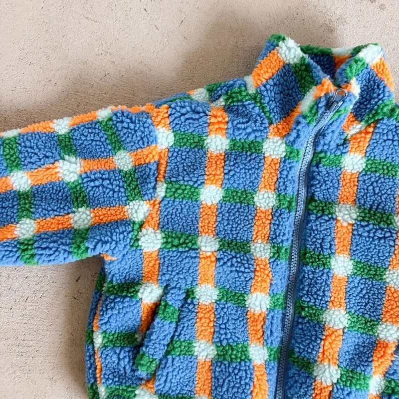 Bellbell Kinder-Lammfell-Wollmantel, Wintermantel mit Blumenmuster und Reißverschluss, 2-10 Jahre, Mädchen-Oberbekleidung, Tiermuster, Fleecejacke für Kleinkinder und Jungen – Detail 22