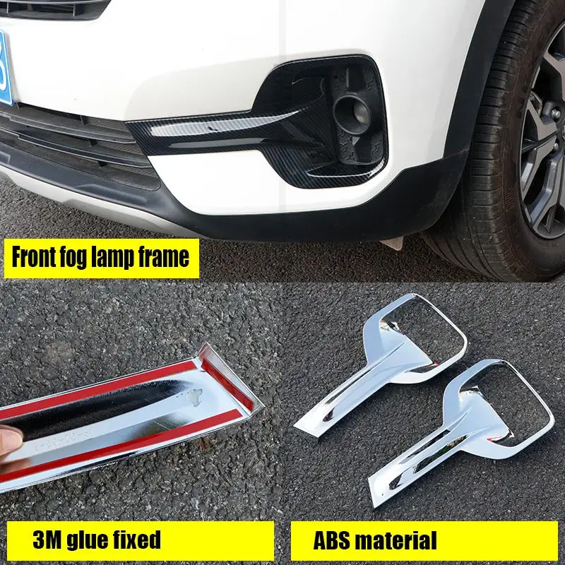 for Kia Seltos kx3 2019 2021 2022 car front fog lamp decorative frame covering ABS high-gloss modification decoration