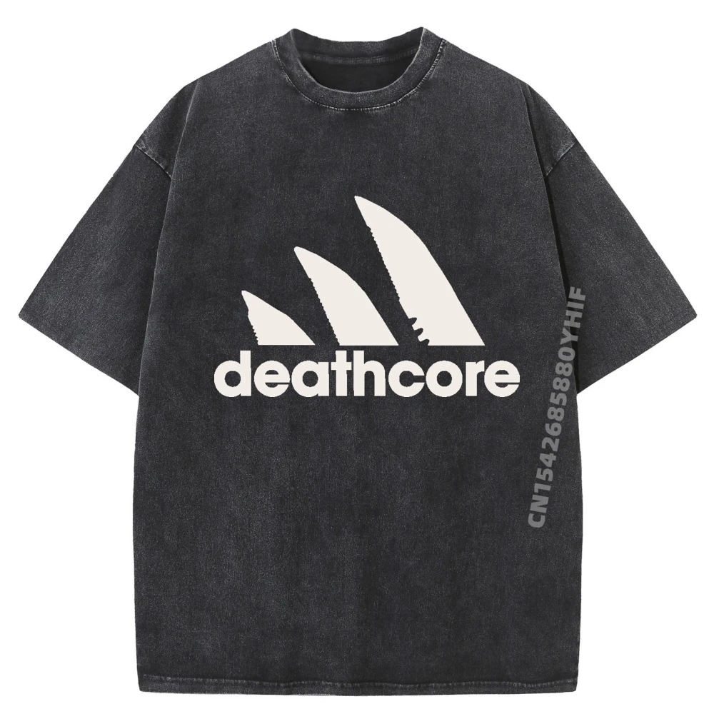 

Hip Hop Woman T Shirts Daily Wear Short Sleeve Comfortable Deathcore Knives Tops & Tees Group Retro Washed Tee Shirt