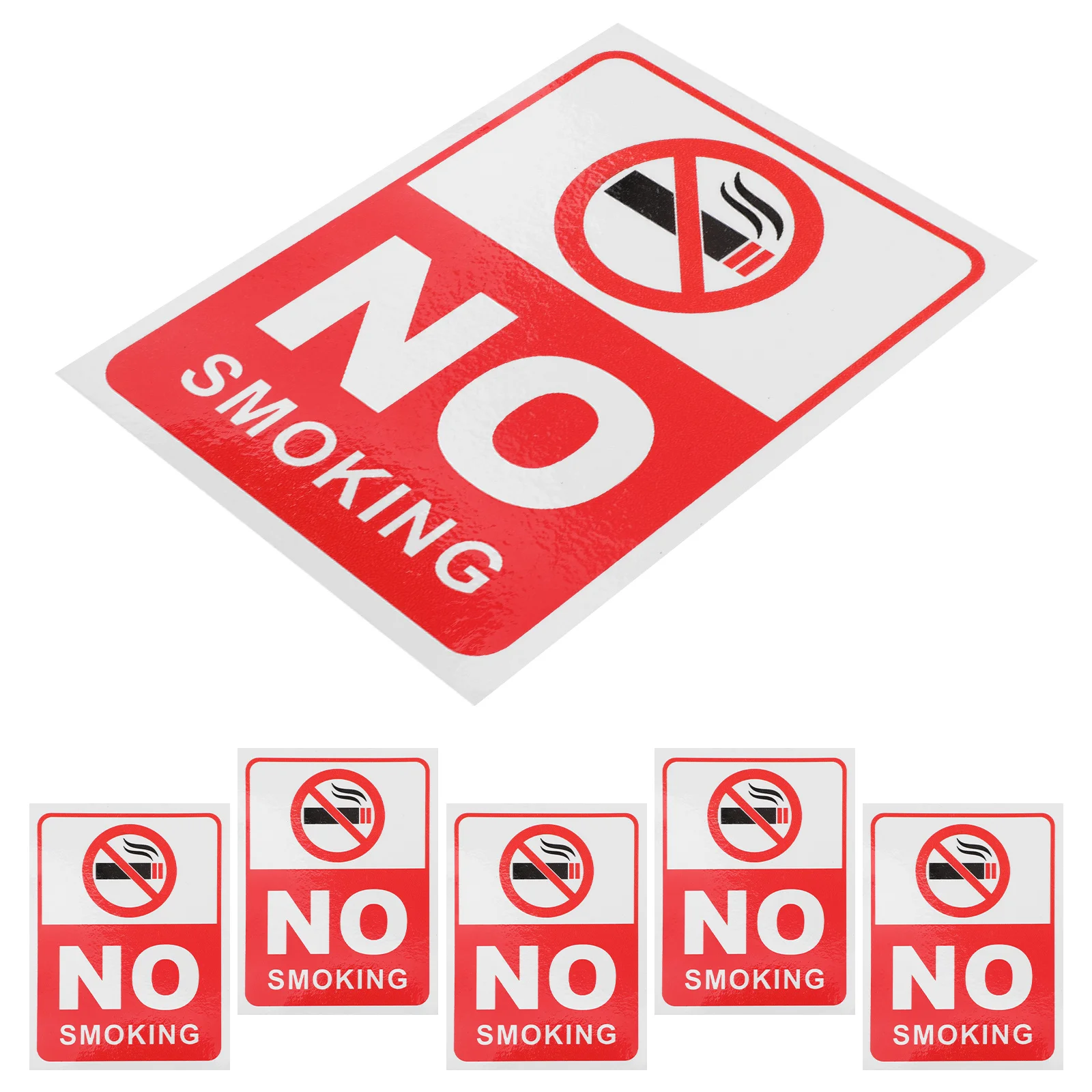 

6pcs No Smoking Sticker PVC Industrial Signs Fire Safety Traffic Decals Adhesive Public Places Anti Smoking Wall