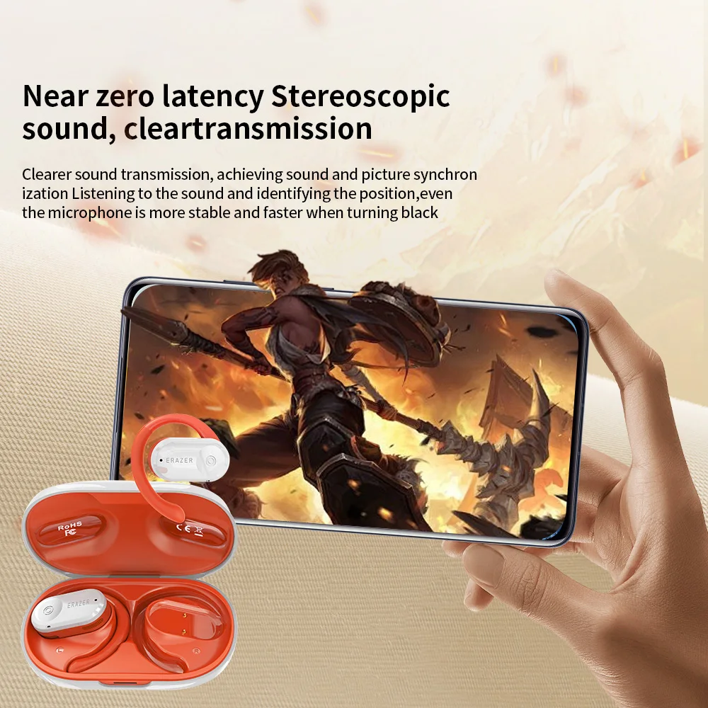 Lenovo ERAZER QT88 Sport draadloze oortelefoon over het oor Bluetooth 5.4 met microfoon Waterdichte functie voor fitness en hardlopen