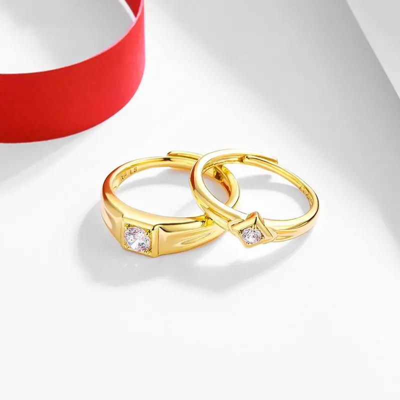 أسعار الجملة - خواتم الخطوبة للأزواج للنساء مجوهرات XP الأزياء المطلية بالذهب الخالص