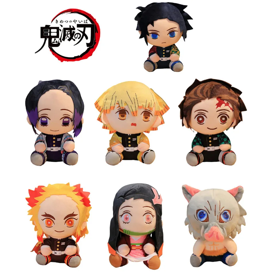 

20cm Demon Slayer Anime Plush Toys Devil's Blade Cartoon Figure Manga Dolls Kimetsu Tanjirou Nezuko Kids Birthday Gifts Decor