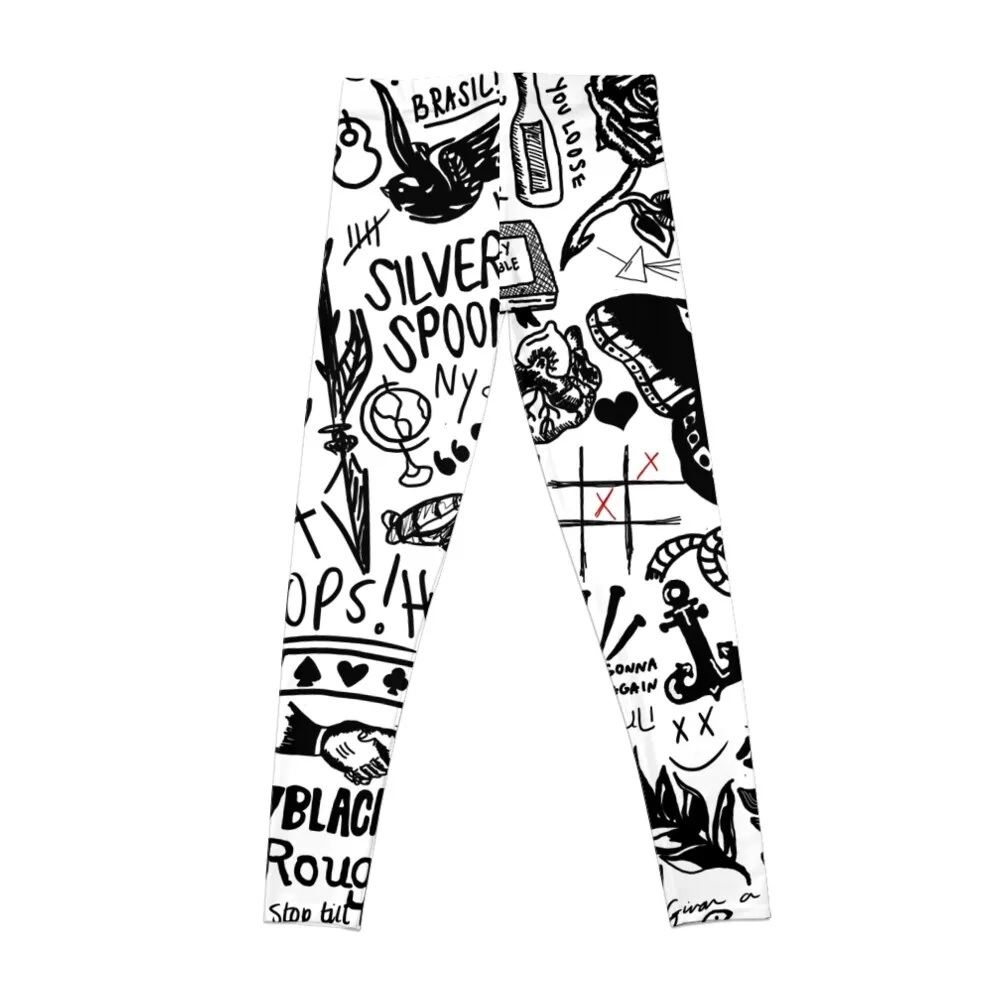 Tattoos Collage Leggings Women's sports pants Women sportwear Womens Leggings