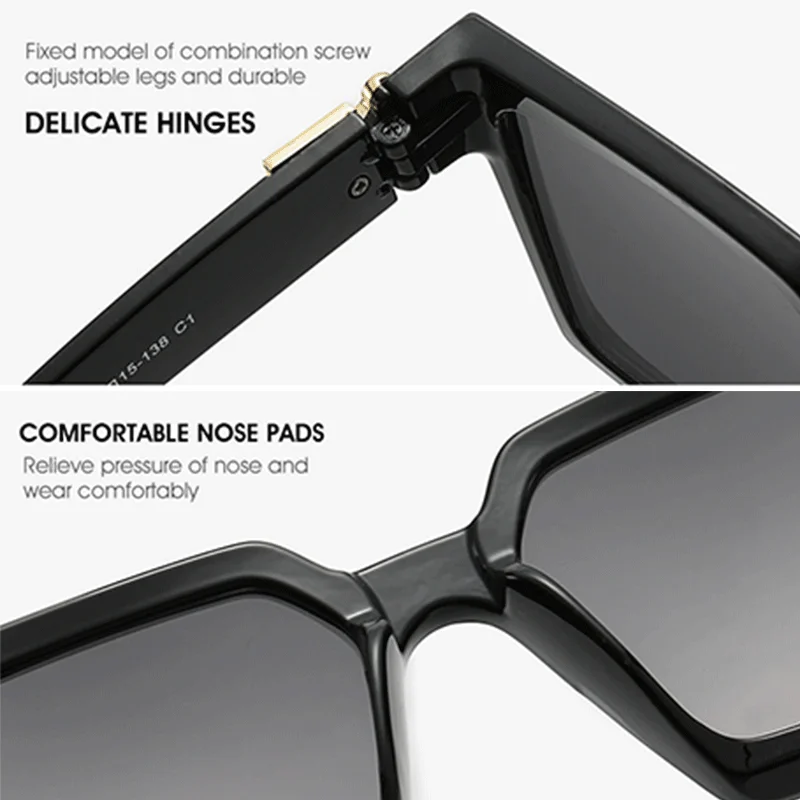 Punk Big Square Sunglasses Men Women Luxury Brand Designer Vintage Eyewear Large Frame Retro Shades UV400 Gafas De Sol - Image 4