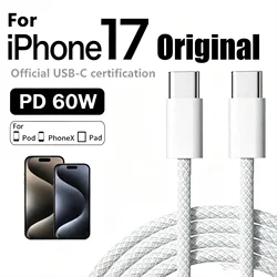 NNBILI PD 60W Fast Charger 6A USB C to Type C Cable For iPhone 17 16 15 Pro MAX Quick Charging For Samsung S24 Xiaomi Cable