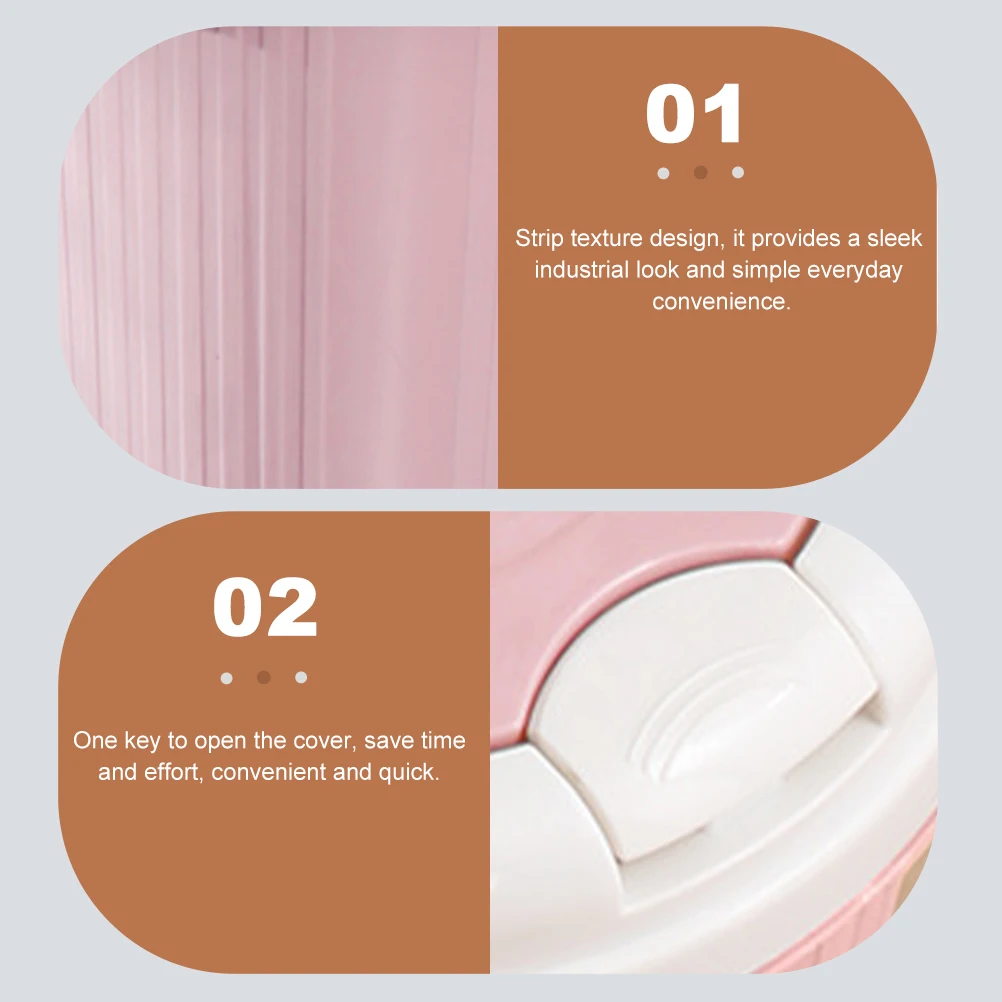 

Premium Press Lid Trash Can Plastic Garbage Bin Thickened Base Non-Slip For Bathroom Kitchen Home Use Waste Container