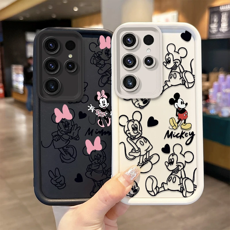 Mickey Minnie Phone Case for Samsung Galaxy S24 S23 S22 S21 Ultra Plus S20 FE A54 A53 A52 A52S A51 A50 A50S A34 A33 A32 5G Cover