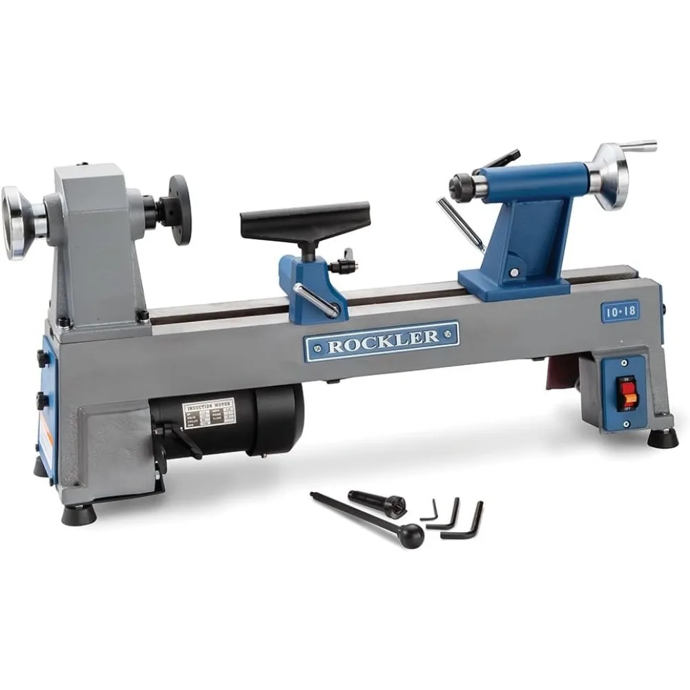 10x18” Mini Lathe Machine - Sturdy Cast-Iron Made Wood Lathes - Adjustable & Secured Woodturning Tools for Small to Medium-size