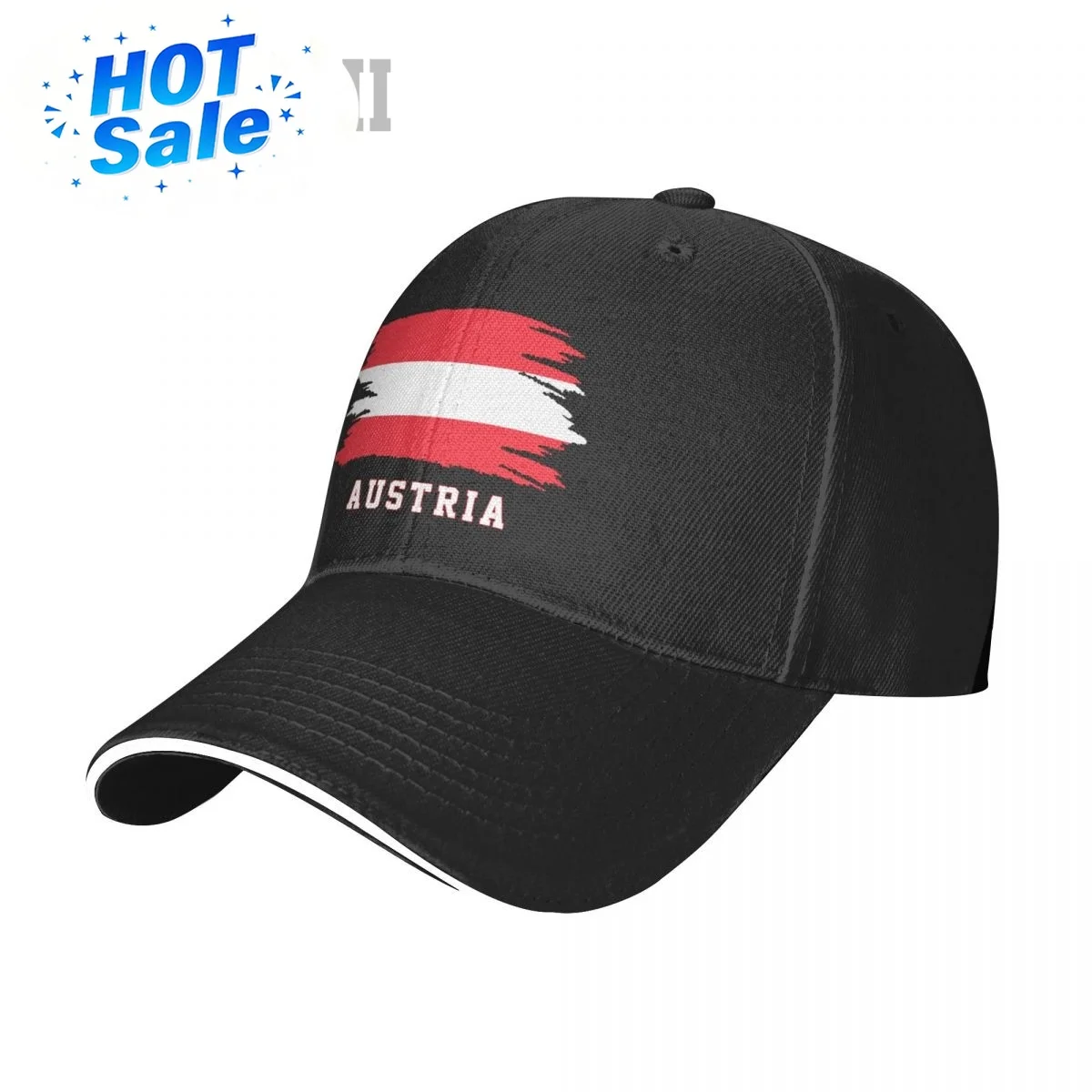 Austrian Flag Sandwich Baseball Cap Snapback Hip Hop Hat for Men Women Golf Fishing