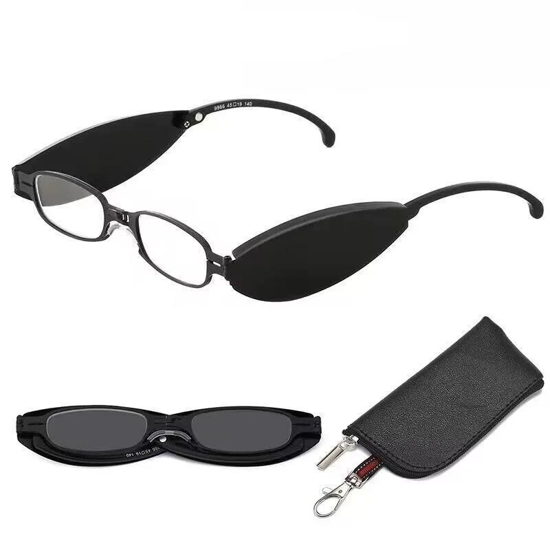 Anti-Blaulicht-Klapp-Lesebrille für Damen und Herren, Legierung, blaues Licht blockierende Brillen mit Hüllen +1,0 bis +4,0 – Detail 6