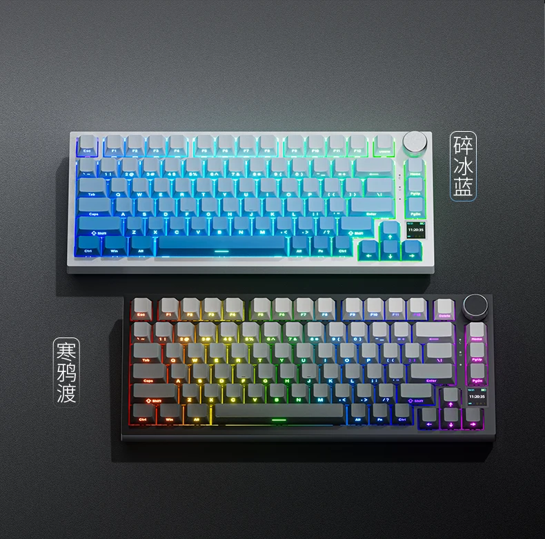 Ajazz Ak820 Mechanical Keyboard Tft Screen Multi-function Knob Three-mode Gaming Keyboard Rgb Hot Swap Computer Peripherals