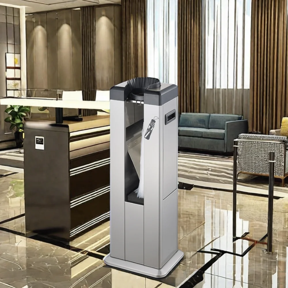 Automatic single sliding groove head stainless steel umbrella packaging machine for 100 wet short umbrellas