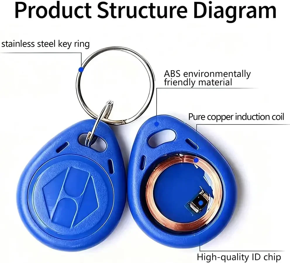 T5577 125KHZ ID Key Card Access Control Key Tags Rewritable 125KHz RFID Tag Proximity ID Token Keyfob Rewritable Keyfob