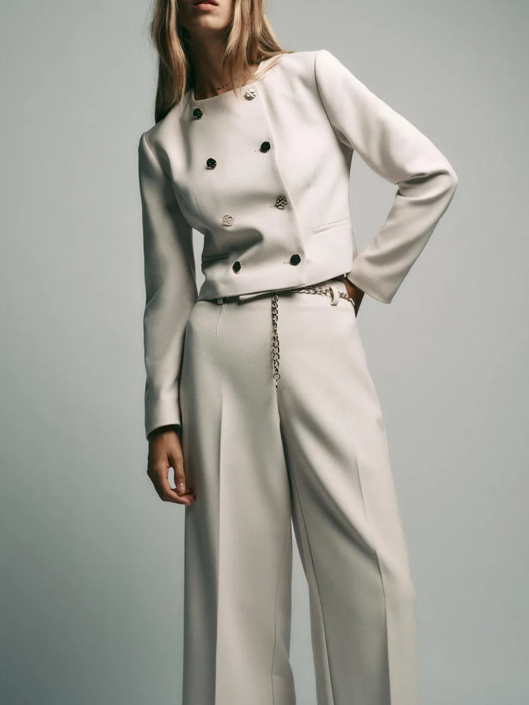 New 2025 Women's High Waist Ankle-Length Suit Jaet Ethnic Stage Costume Long T Top with Matching Pants for Women