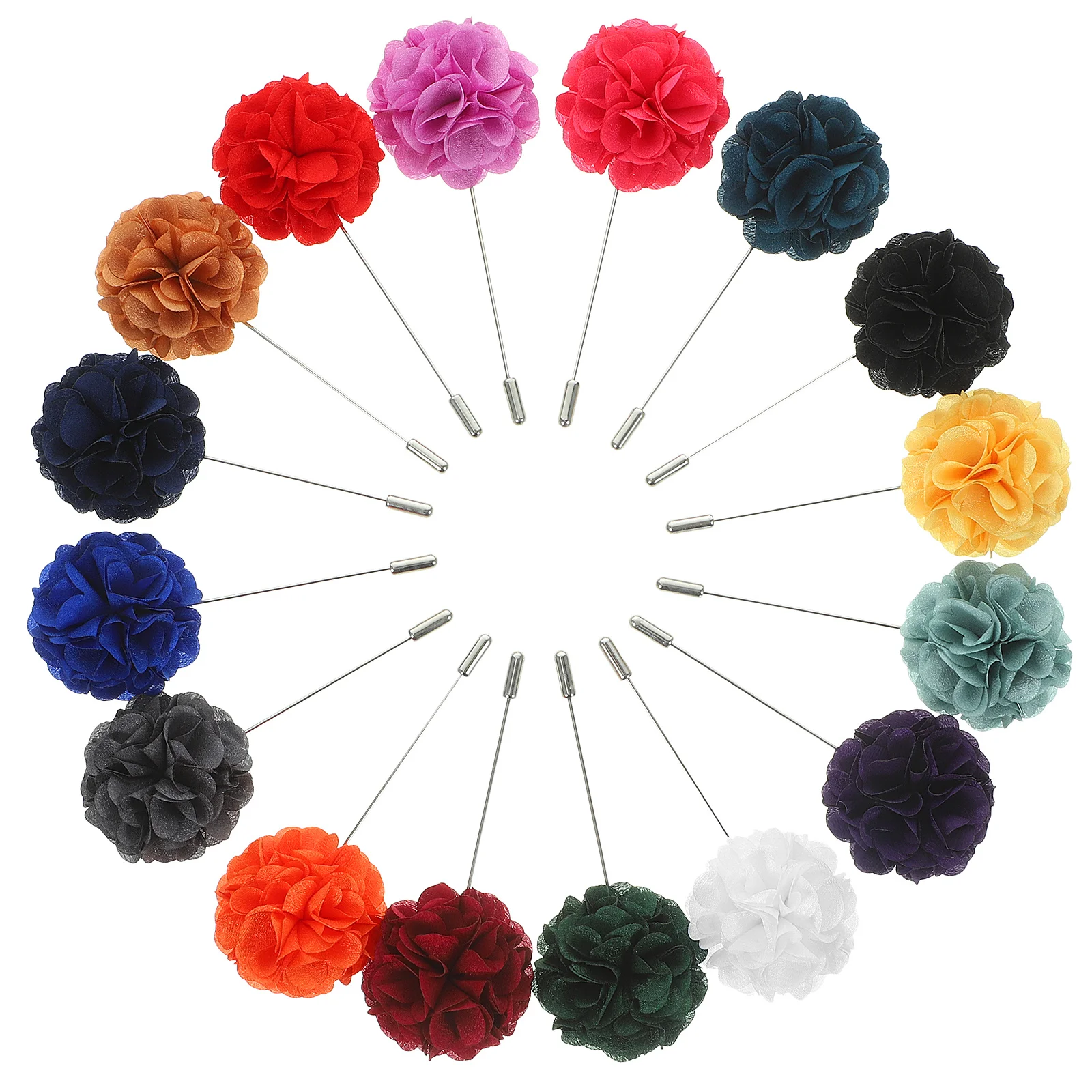 

16Pcs Men Lapel Pin Elegant Flower Modeling Brooch Suit Decor Collar Brooch Corsage Ornament Men Suit Corsage Lapel